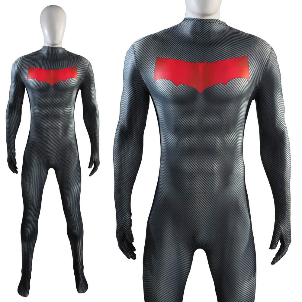 Red Hood Jason Todd Costume Superhero Muscle Jumpsuit Takerlama