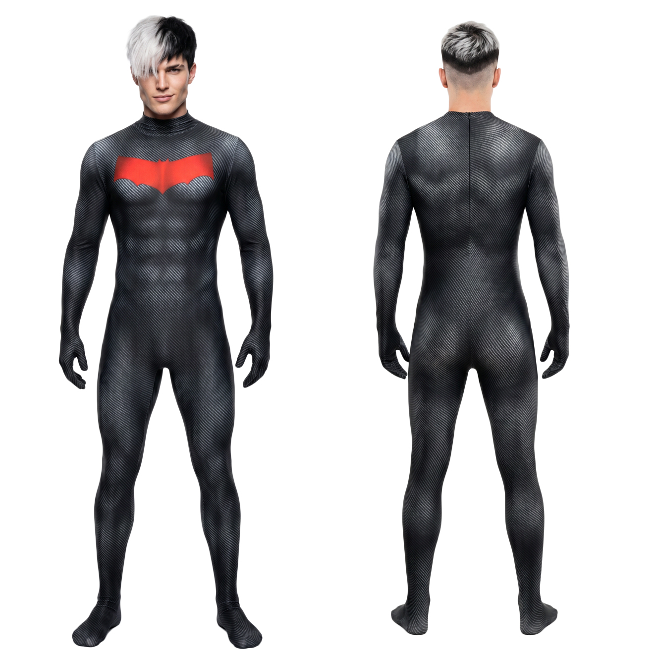 Red Hood Jason Todd Costume Superhero Muscle Jumpsuit Takerlama