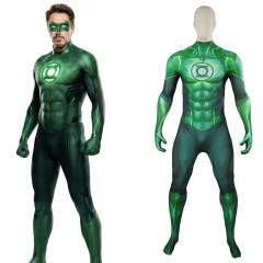 Hal Jordan Green Cosplay Costume Superhero 3D Print Jumpsuit Kids Adult Takerlama