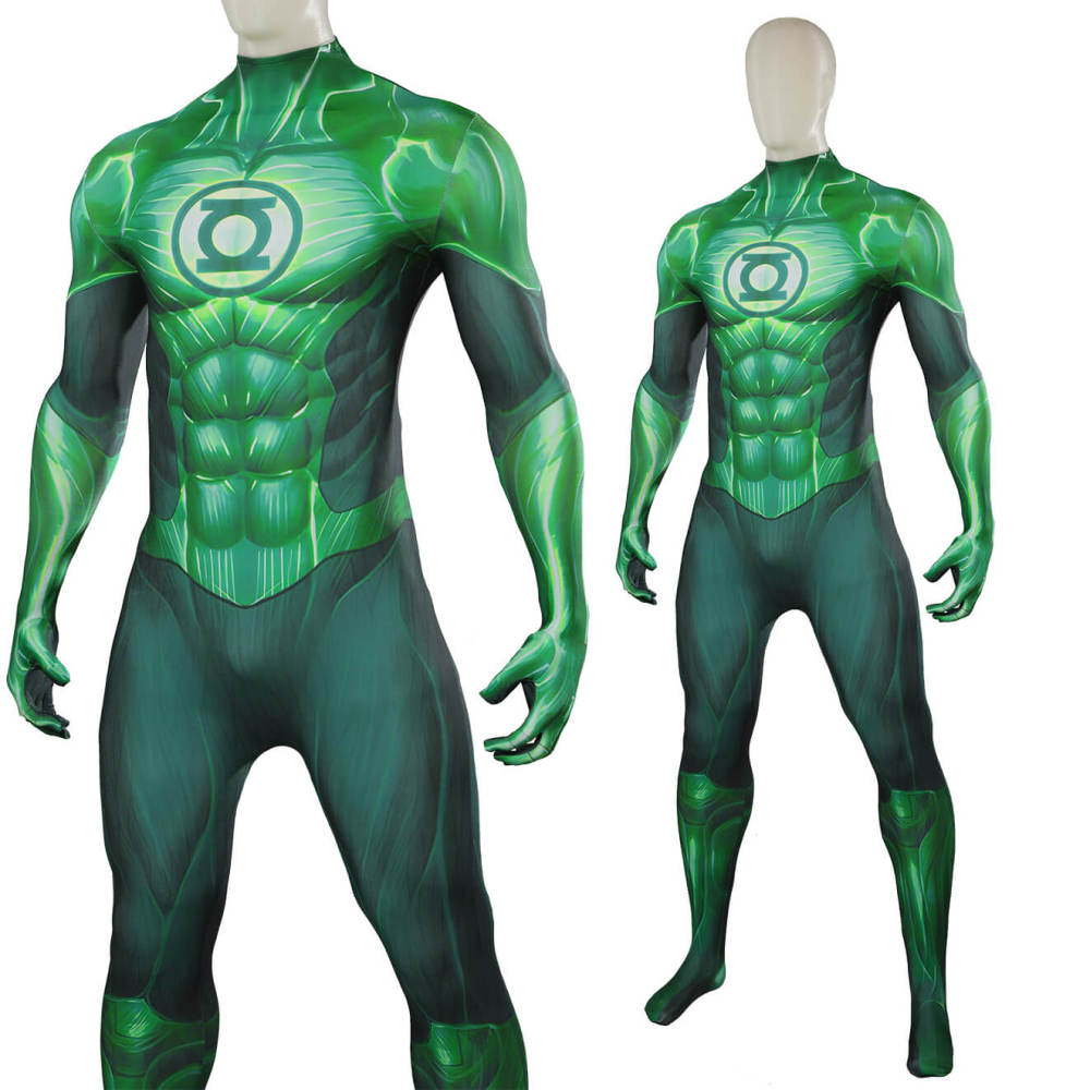 Hal Jordan Green Cosplay Costume Superhero 3D Print Jumpsuit Takerlama