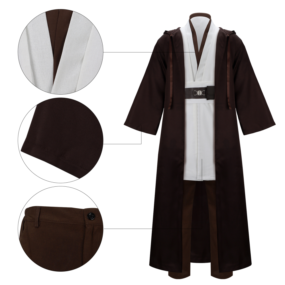 Star Wars Obi Wan Kenobi Jedi Halloween Cosplay Costume Robe (In Stock) Takerlama