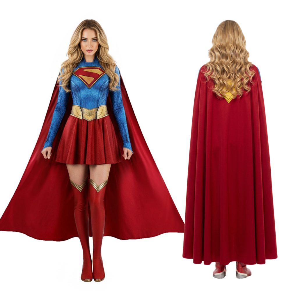 Kara Zor-El 2026 Cosplay Costume Movie Legacy Superheroe Print Jumpsuit Cloak Takerlama