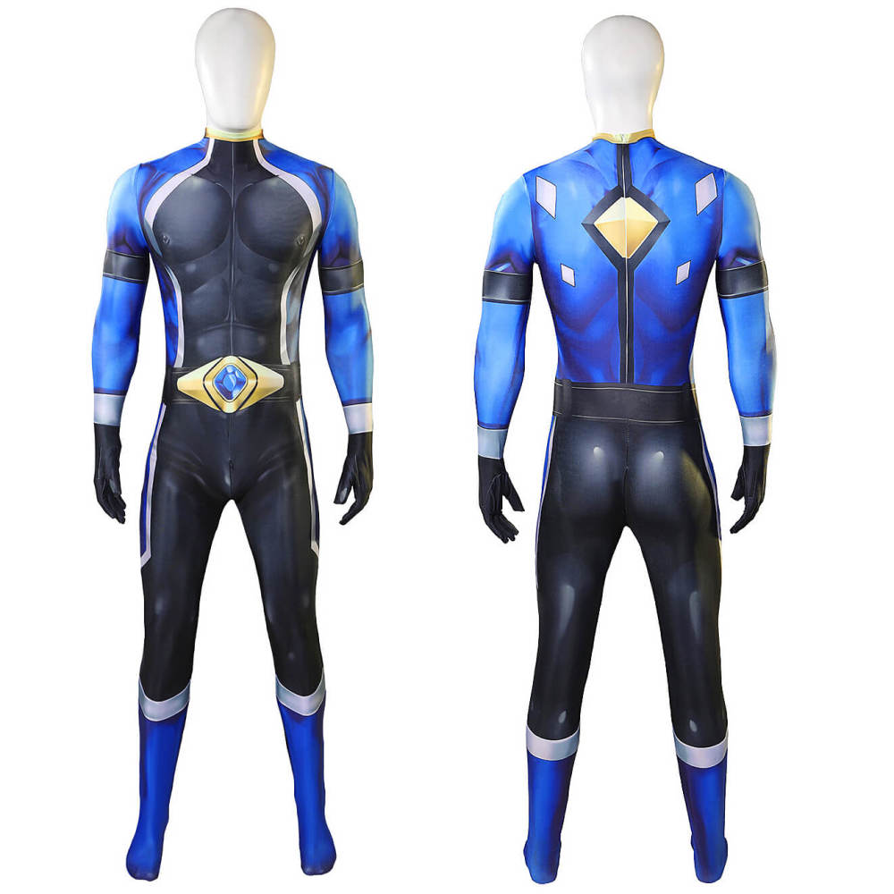 Battle Blaze Aoshima Yuya Cosplay Costume Blue Halloween Bodysuit for Men Takerlama
