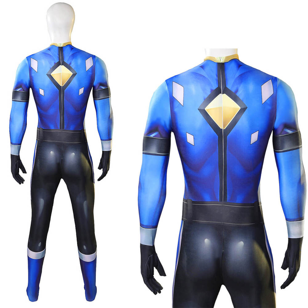 Battle Blaze Aoshima Yuya Cosplay Costume Blue Halloween Bodysuit for Men Takerlama