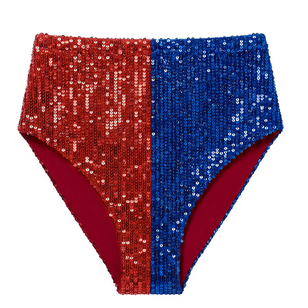 Harley Q Sequins Shorts Quinn Clown Princess of Crime Gotham's Queen Cosplay Underwear In Stock Takerlama