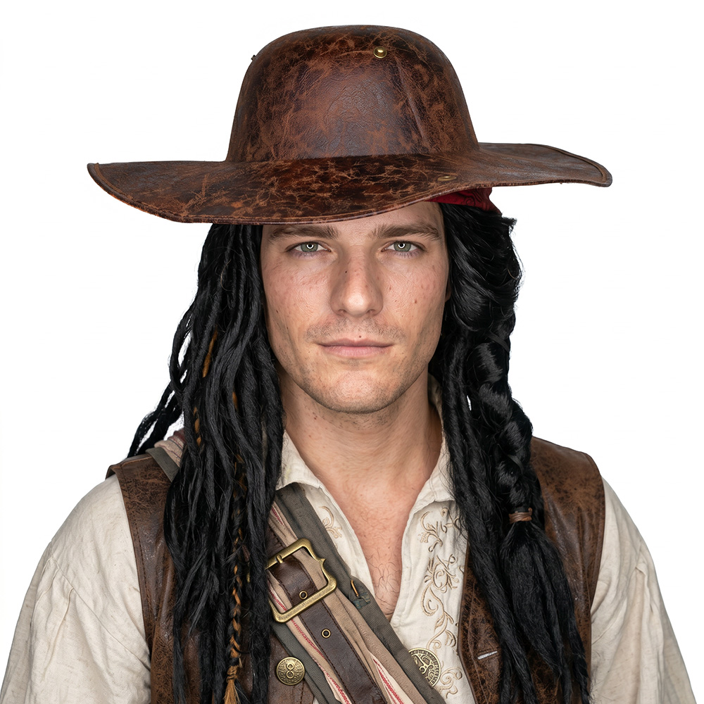Captain Jack Sparrow Triangle Hat Pirates of The Caribbean Pirate Halloween Cosplay Props Takerlama