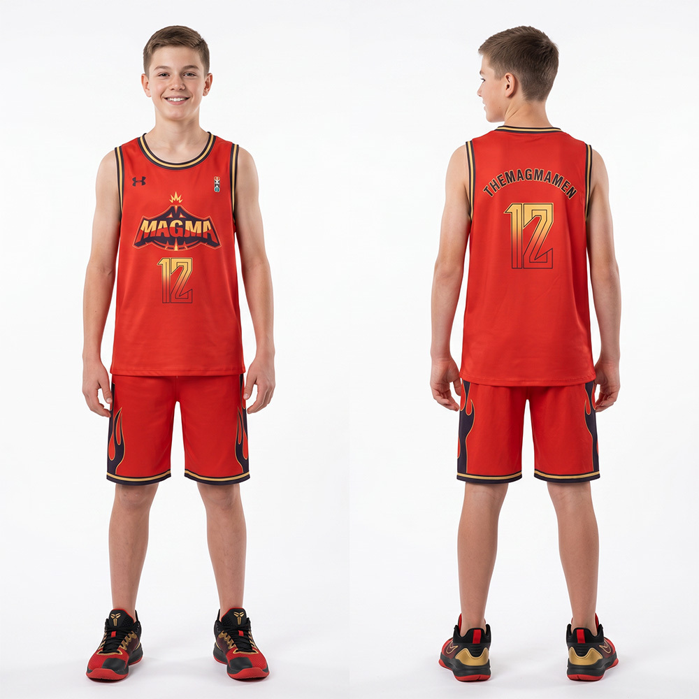 Magma 12 Jersey GOAT Mane Attraction Red Basketball Team Outfit Men Kids Takerlama In Stock