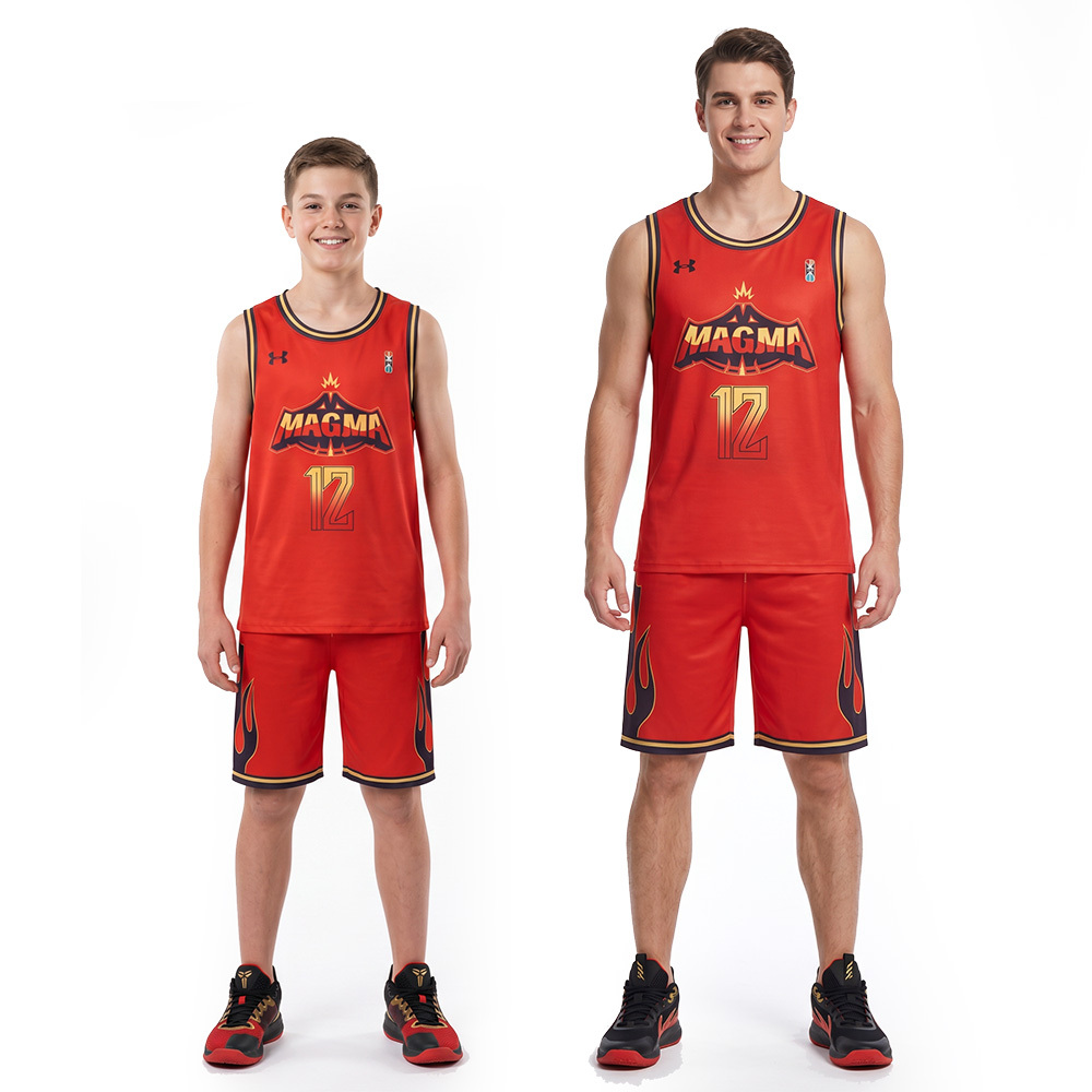 Magma 12 Jersey GOAT Mane Attraction Red Basketball Team Outfit Men Kids Takerlama In Stock