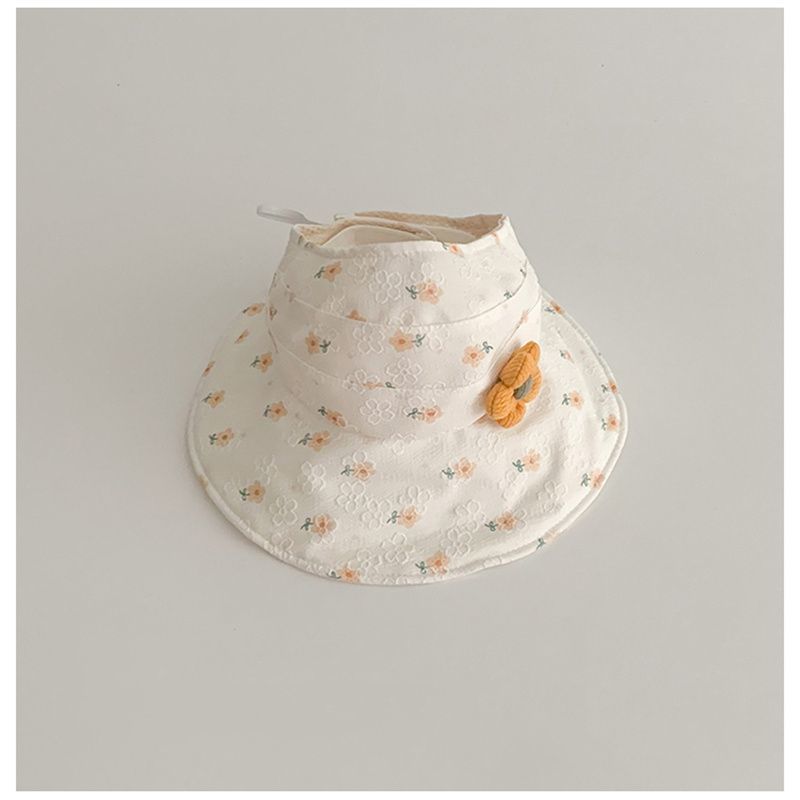 Takerlama Baby Girl's Summer Sun Hat Open-Top Style with Fresh Floral Print Hats for infants