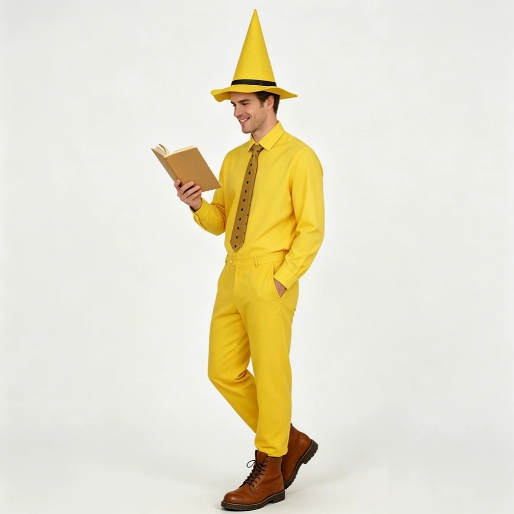 Curious George Person in the Yellow Hat Ted Costume Adult -Takerlama