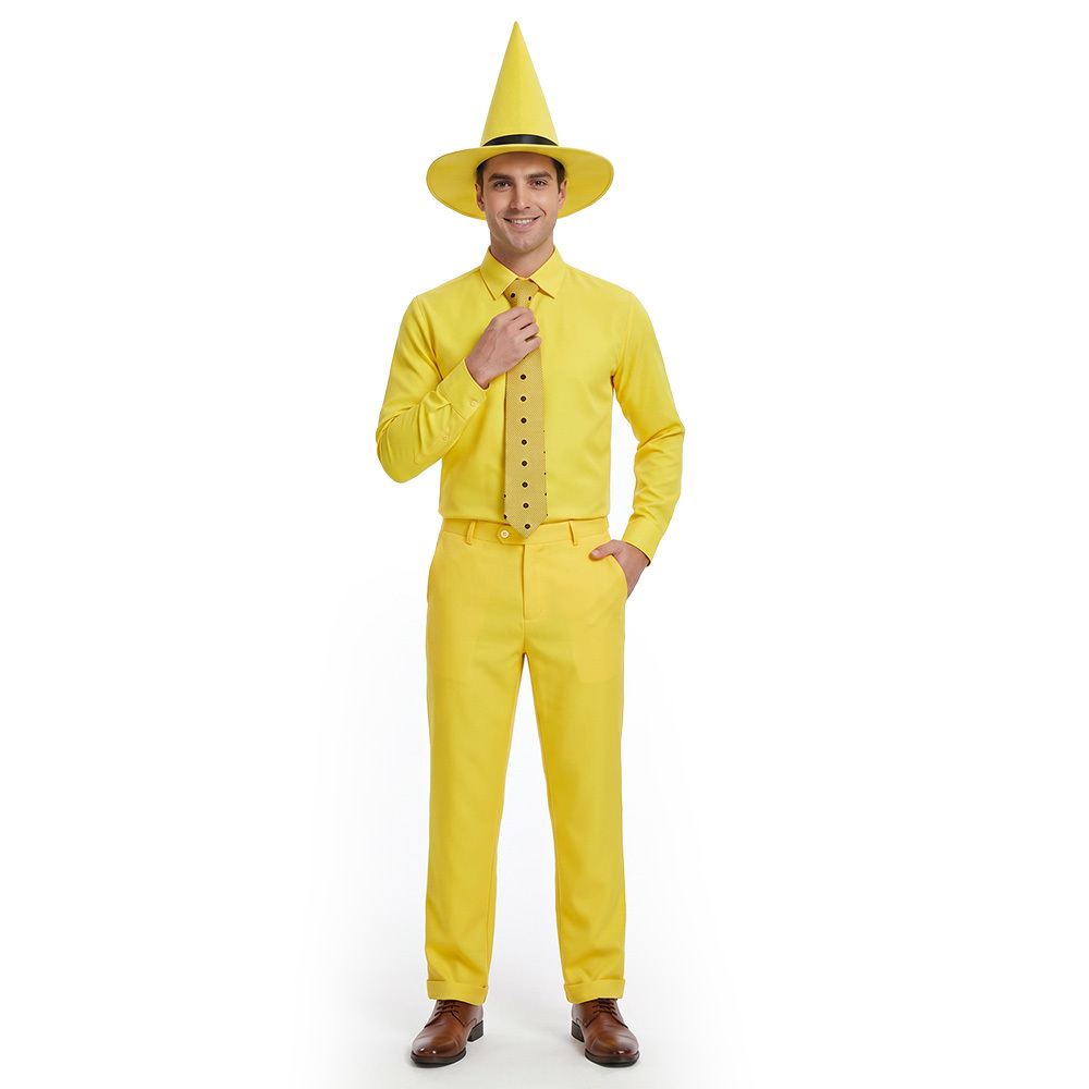 Curious George Person in the Yellow Hat Ted Costume Adult -Takerlama
