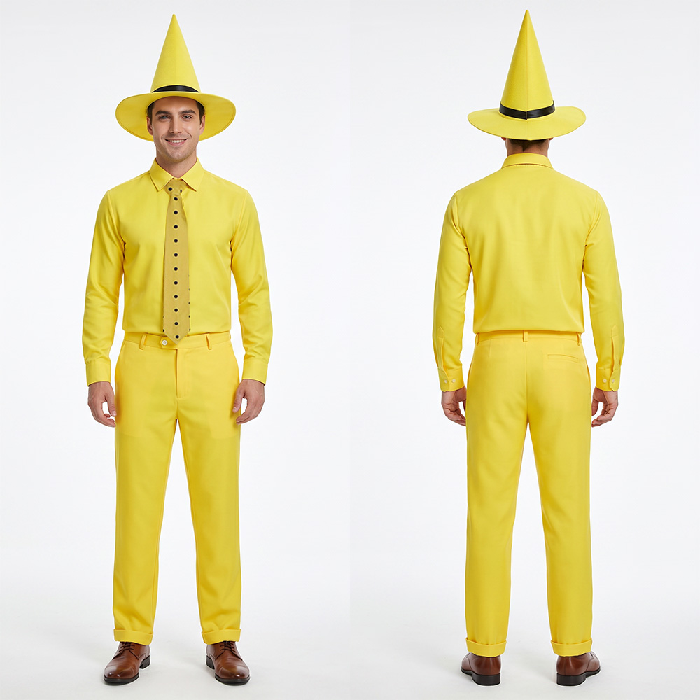 Curious George Person in the Yellow Hat Ted Costume Adult -Takerlama