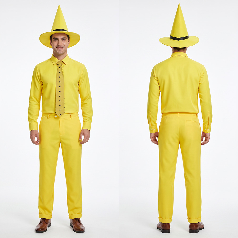 Curious George Person in the Yellow Hat Ted Costume Adult -Takerlama