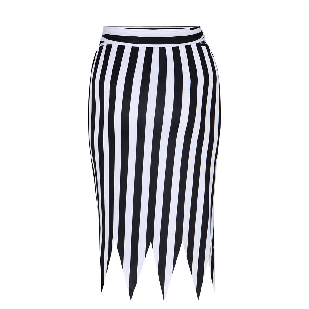 Takerlama Women's Medieval Pirate Striped Skirt for Summer Halloween Costume Retro Style