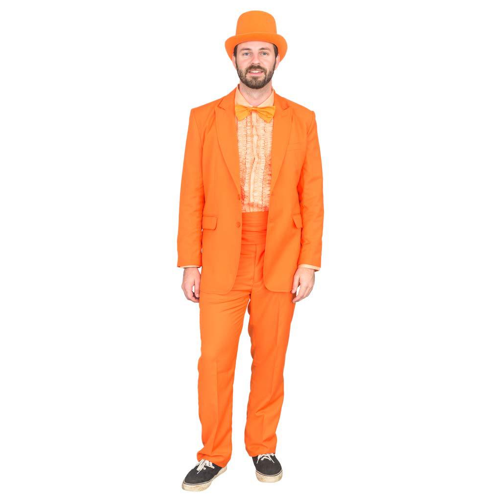 Dumb and Dumber Lloyd Christmas Cosplay Costume Orange Suit with Hat Takerlama In Stock