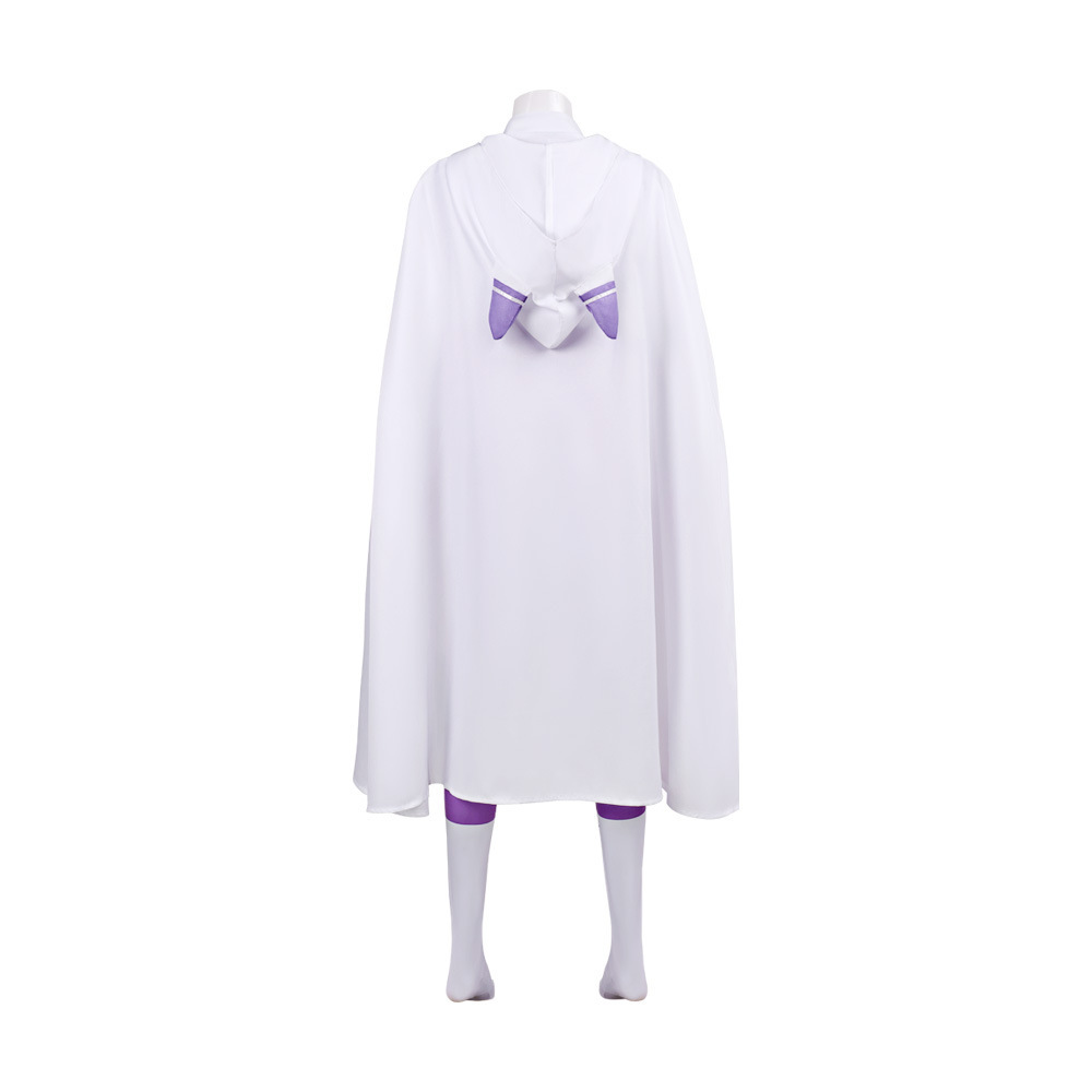 Re:Zero Season 4 Emilia Cosplay Costume Purple Jumpsuit Cloak Takerlama