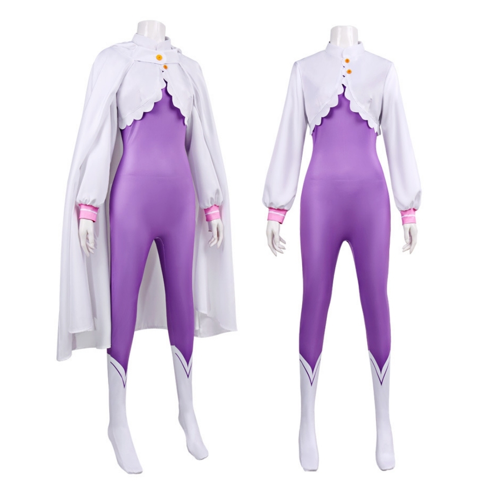 Re:Zero Season 4 Emilia Cosplay Costume Purple Jumpsuit Cloak Takerlama