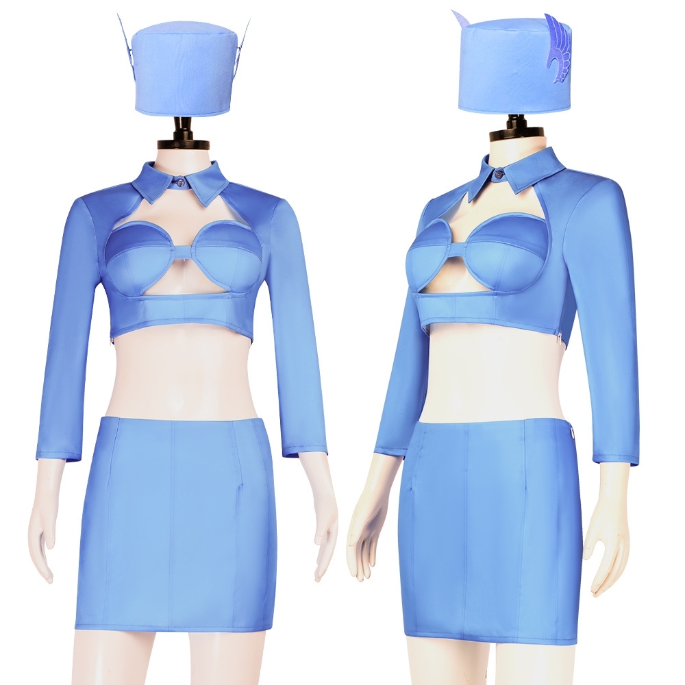 The Fifth 5th Element Zone 2 Stewardess Cosplay Costume Shirt Hat Takerlama