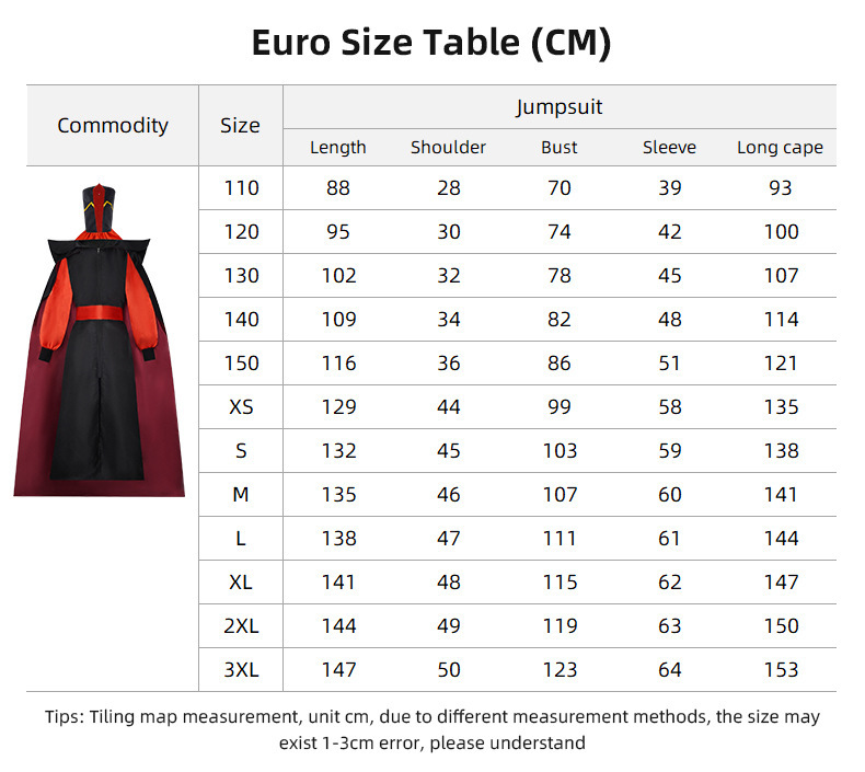 Aladdin Jafar Men's Costume Halloween Cosplay Outfit Takerlama