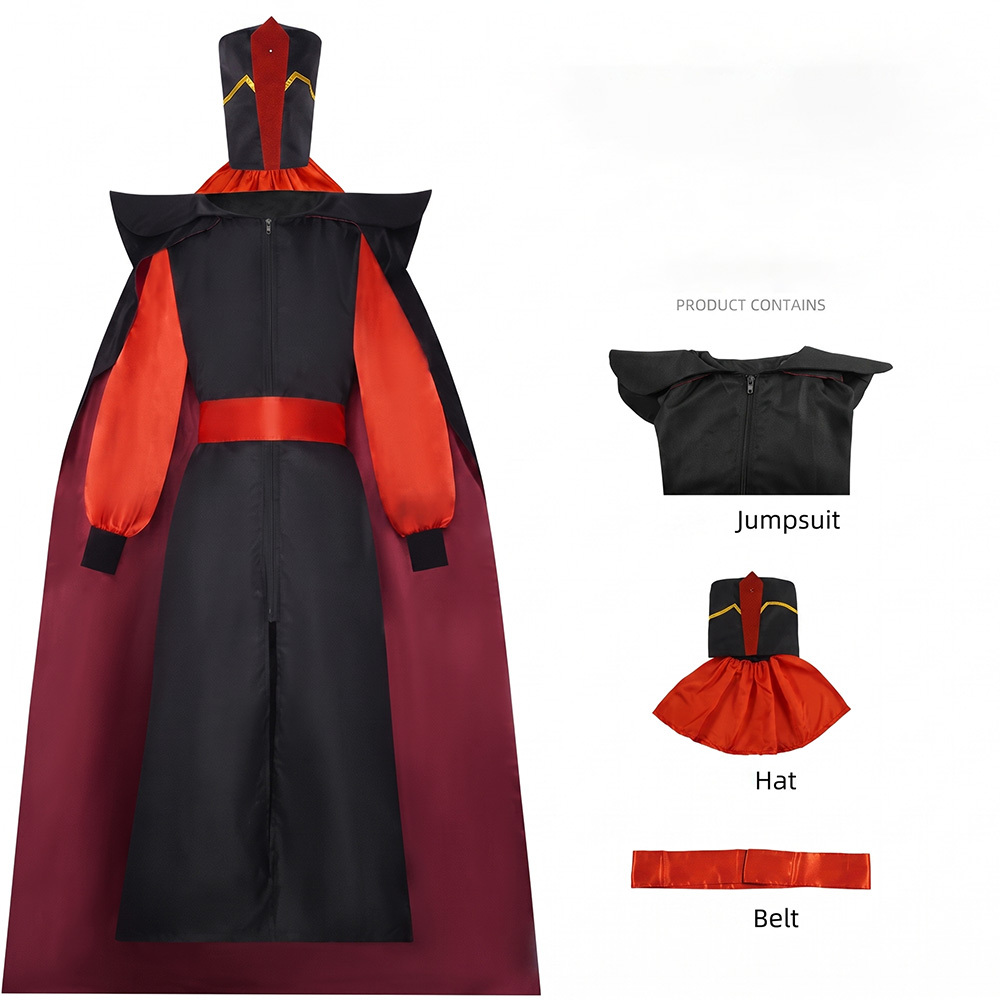 Aladdin Jafar Cosplay Costume Halloween Party Outfit Adults Kids Takerlama
