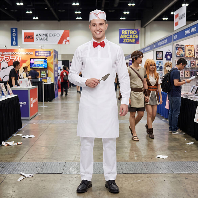 Ice Cream Man 2026 White Uniform Halloween Cosplay Costume Takerlama