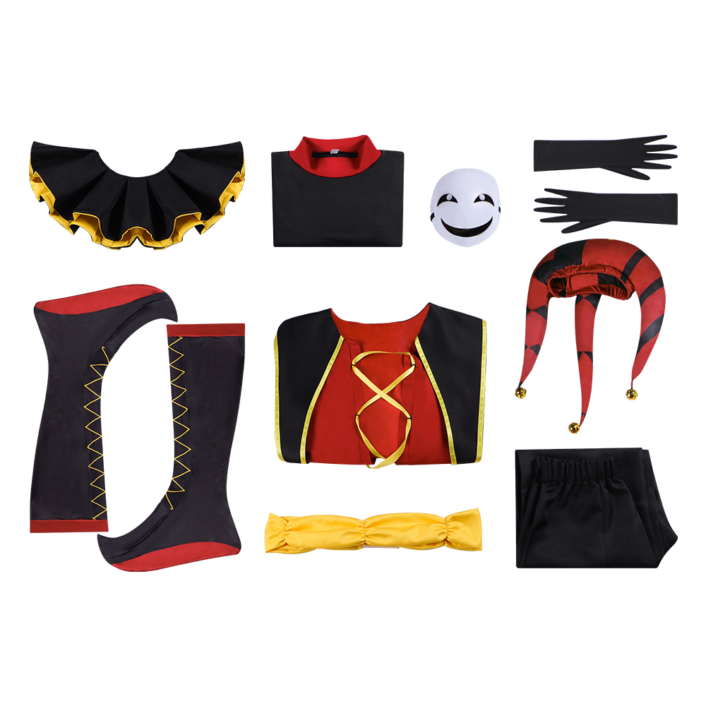 The Freak Circus Pierrot Harlequin Clown Halloween Cosplay Costume Takerlama