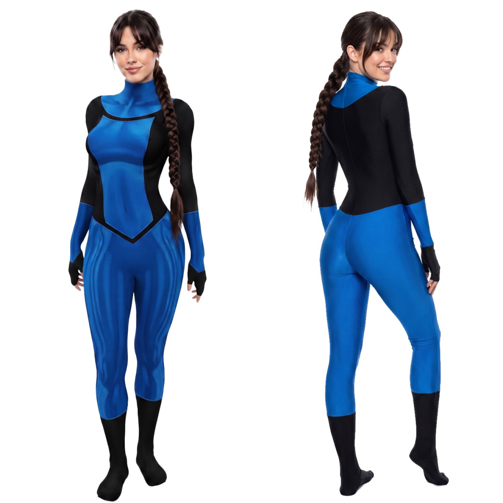 Women's Mark Grayson Cosplay Costume Invincible Season 3 Superhero Blue Jumpsuit Takerlama