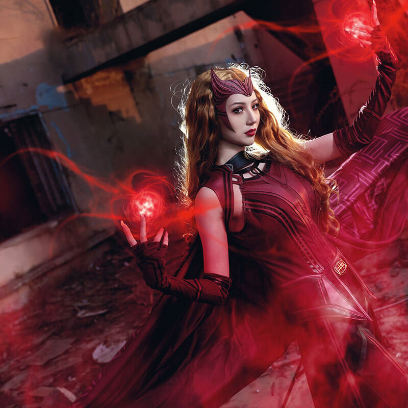 WandaVision Scarlet Witch Wanda Maximoff Cosplay Costume Style B (No Boots)Takerlama