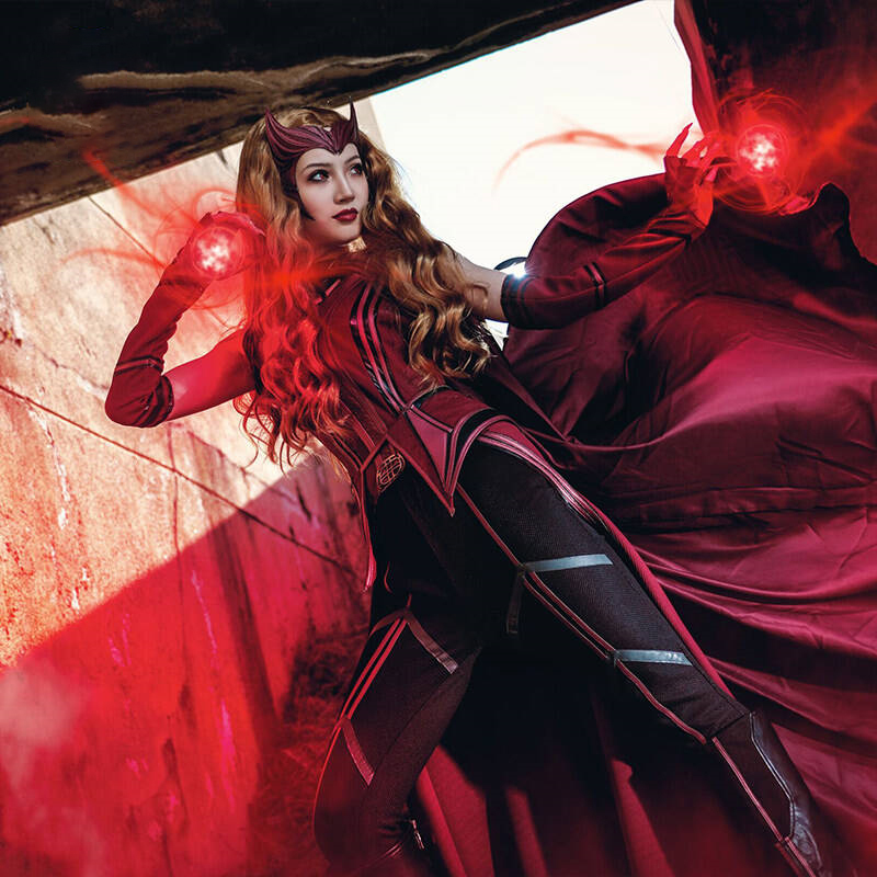 WandaVision Scarlet Witch Wanda Maximoff Cosplay Costume Takerlama