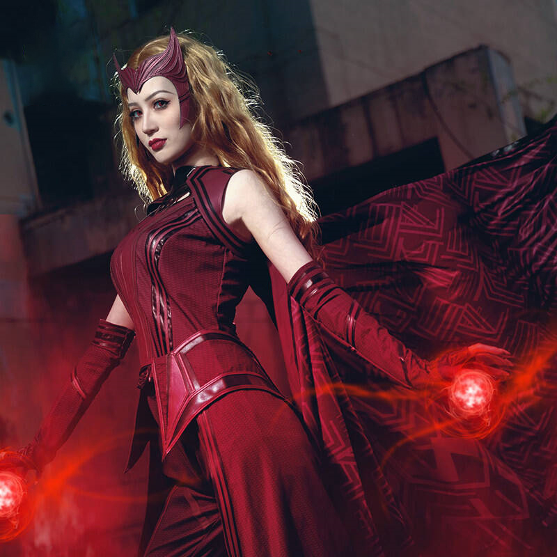 WandaVision Scarlet Witch Wanda Maximoff Cosplay Costume Style B (No Boots)Takerlama