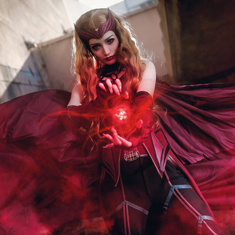WandaVision Scarlet Witch Wanda Maximoff Cosplay Costume Style B (No Boots)Takerlama