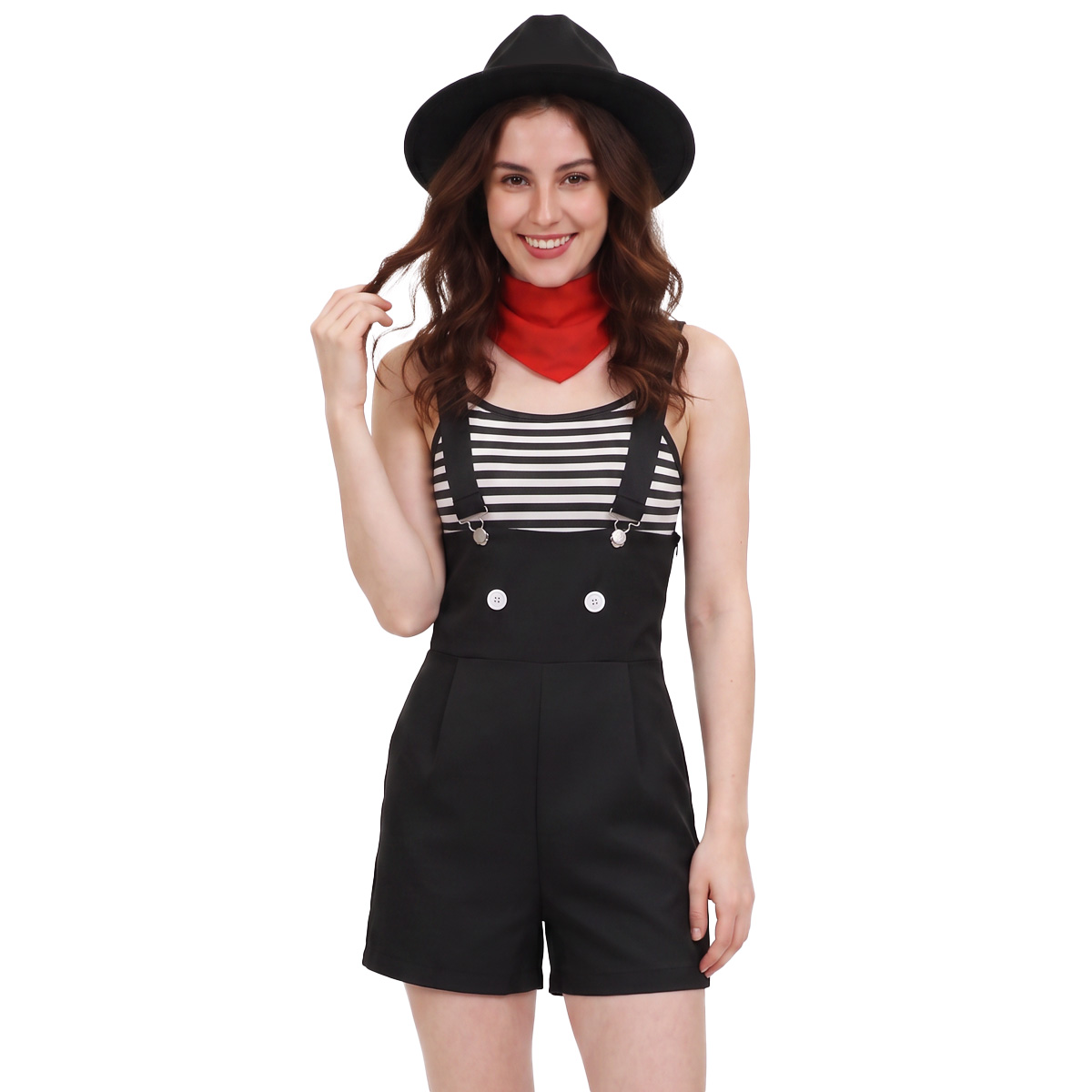 Mime And Dash ChuChu Cosplay Costume Hat Bonbon Stripe Halloween Outfits-Takerlama