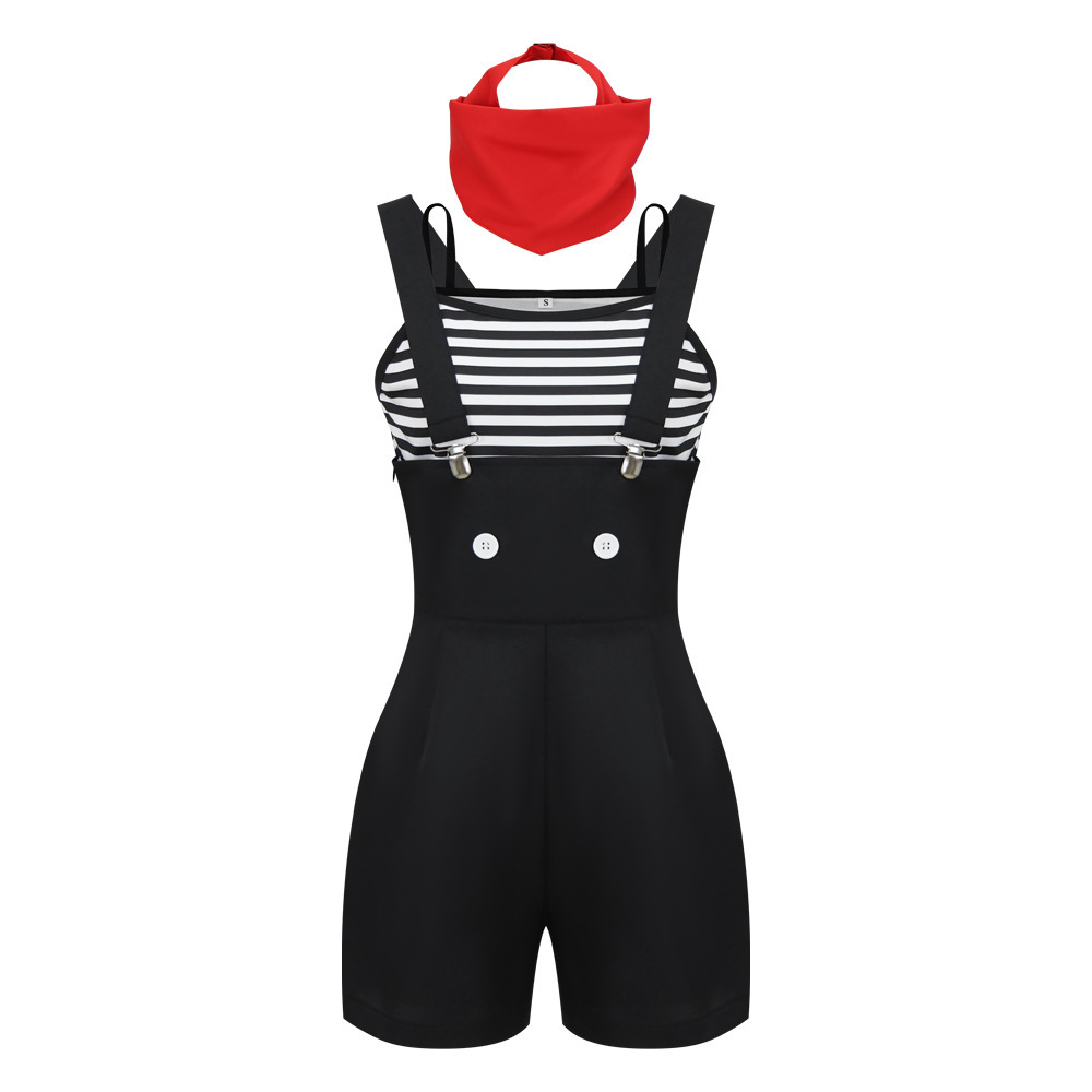 Mime And Dash ChuChu Cosplay Costume Hat Bonbon Stripe Halloween Outfits-Takerlama