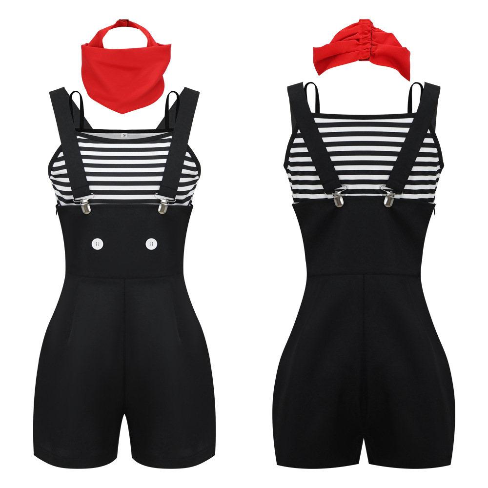 Mime And Dash ChuChu Cosplay Costume Hat Bonbon Stripe Halloween Outfits-Takerlama
