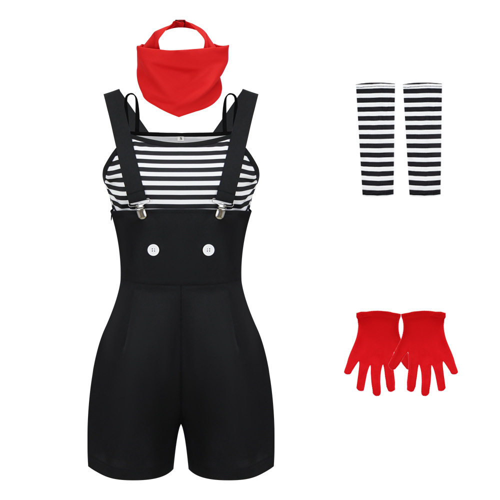 Mime And Dash ChuChu Cosplay Costume Hat Bonbon Stripe Halloween Outfits-Takerlama