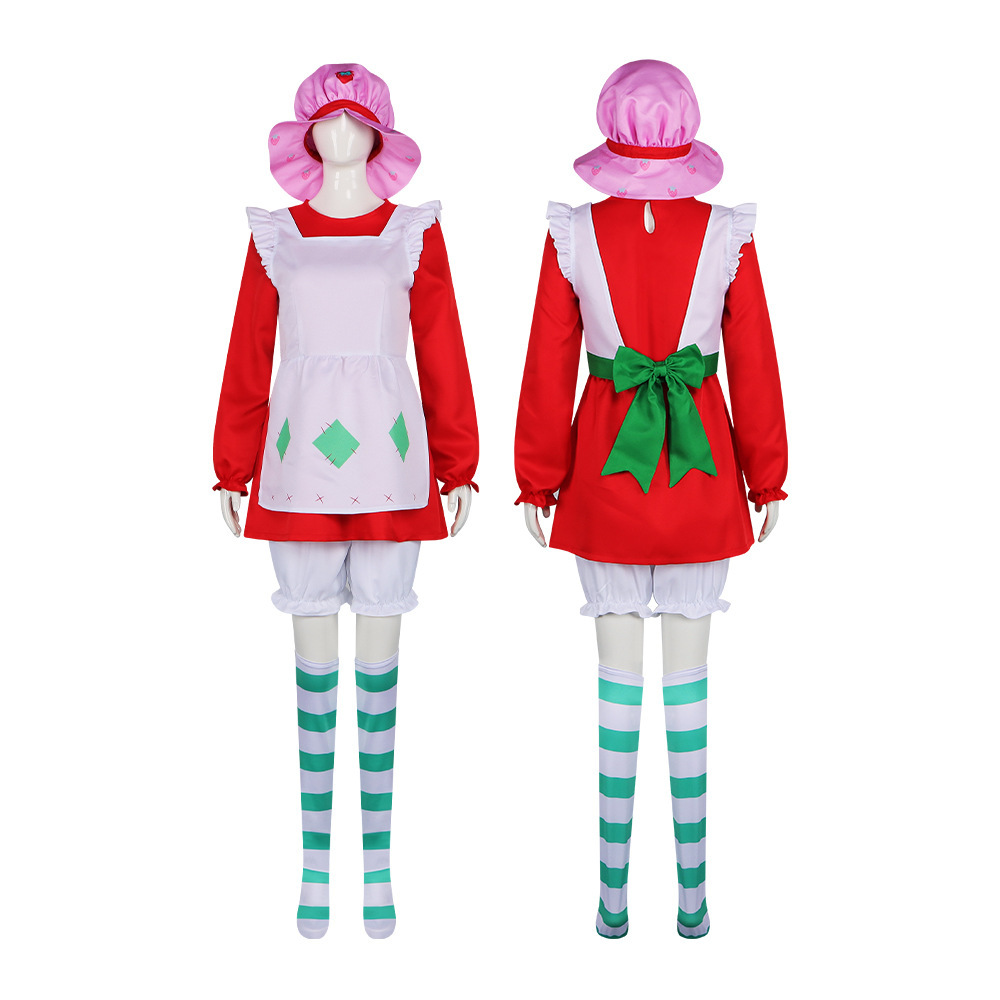 Strawberry Shortcake 1980 Classic Suit Cosplay Costume Pink Takerlama