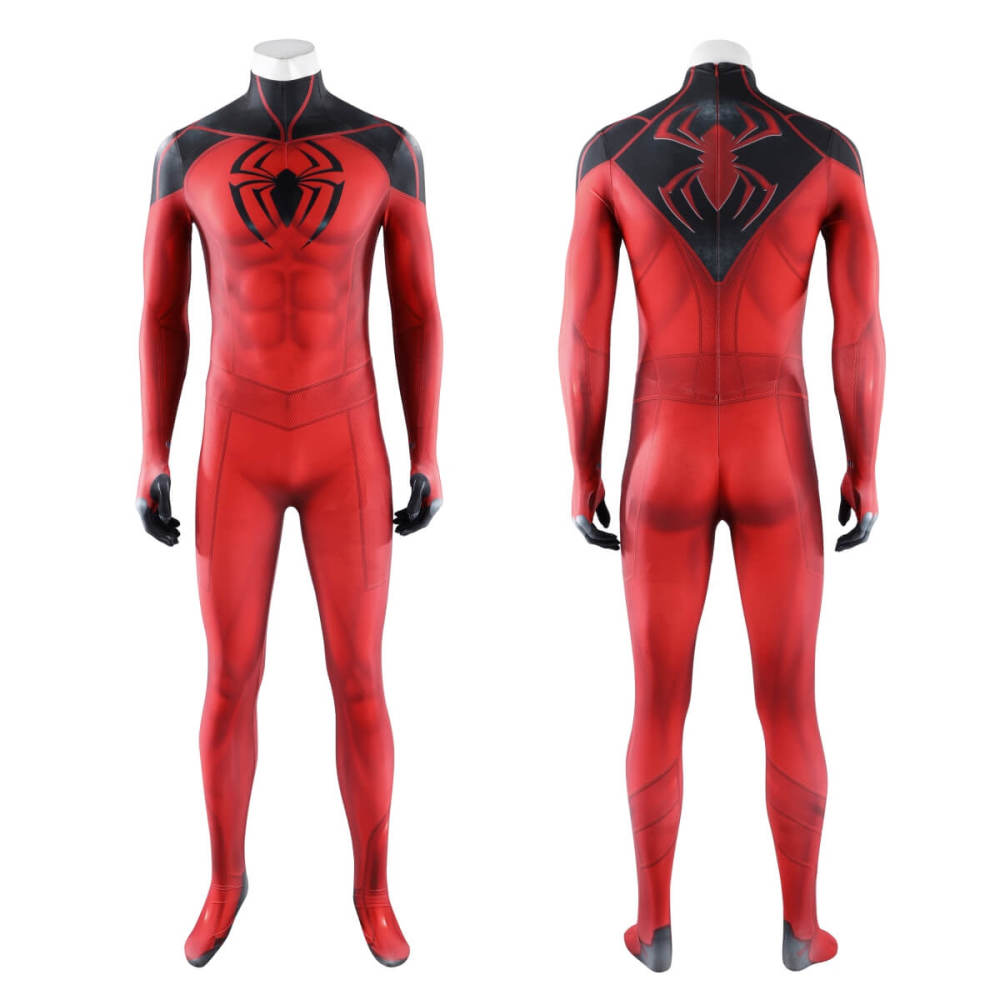 Spider-Man Scarlet Spider II Suit Halloween Cosplay Costume Takerlama