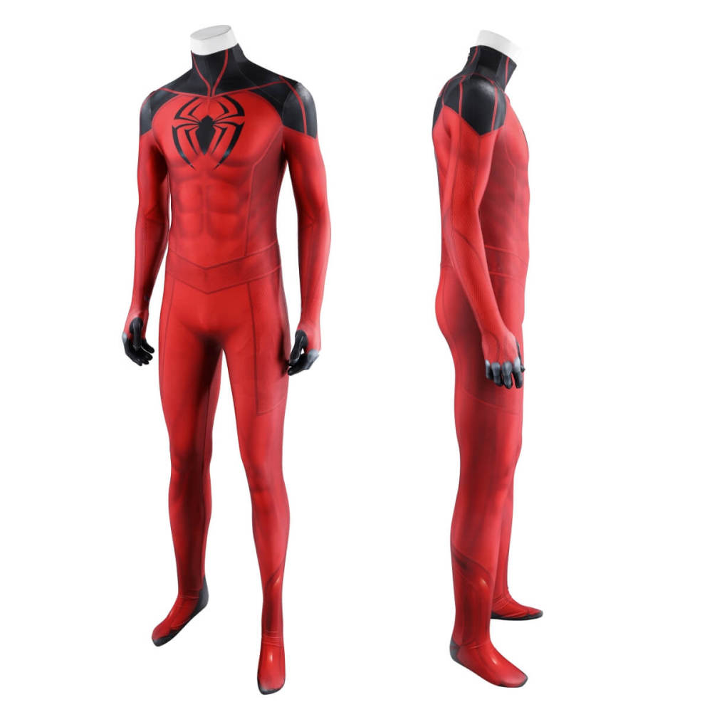 Spider-Man Scarlet Spider II Suit Halloween Cosplay Costume Takerlama