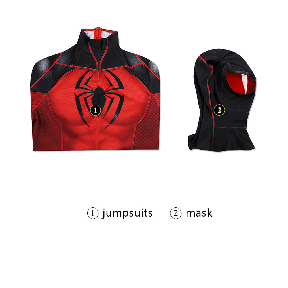 Spider-Man Scarlet Spider II Suit Halloween Cosplay Costume Takerlama