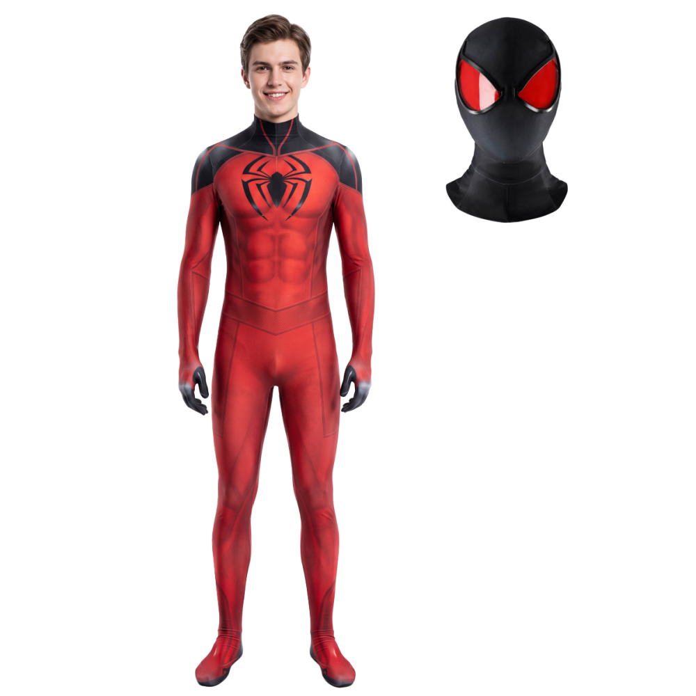 Spider-Man Scarlet Spider II Suit Halloween Cosplay Costume Takerlama