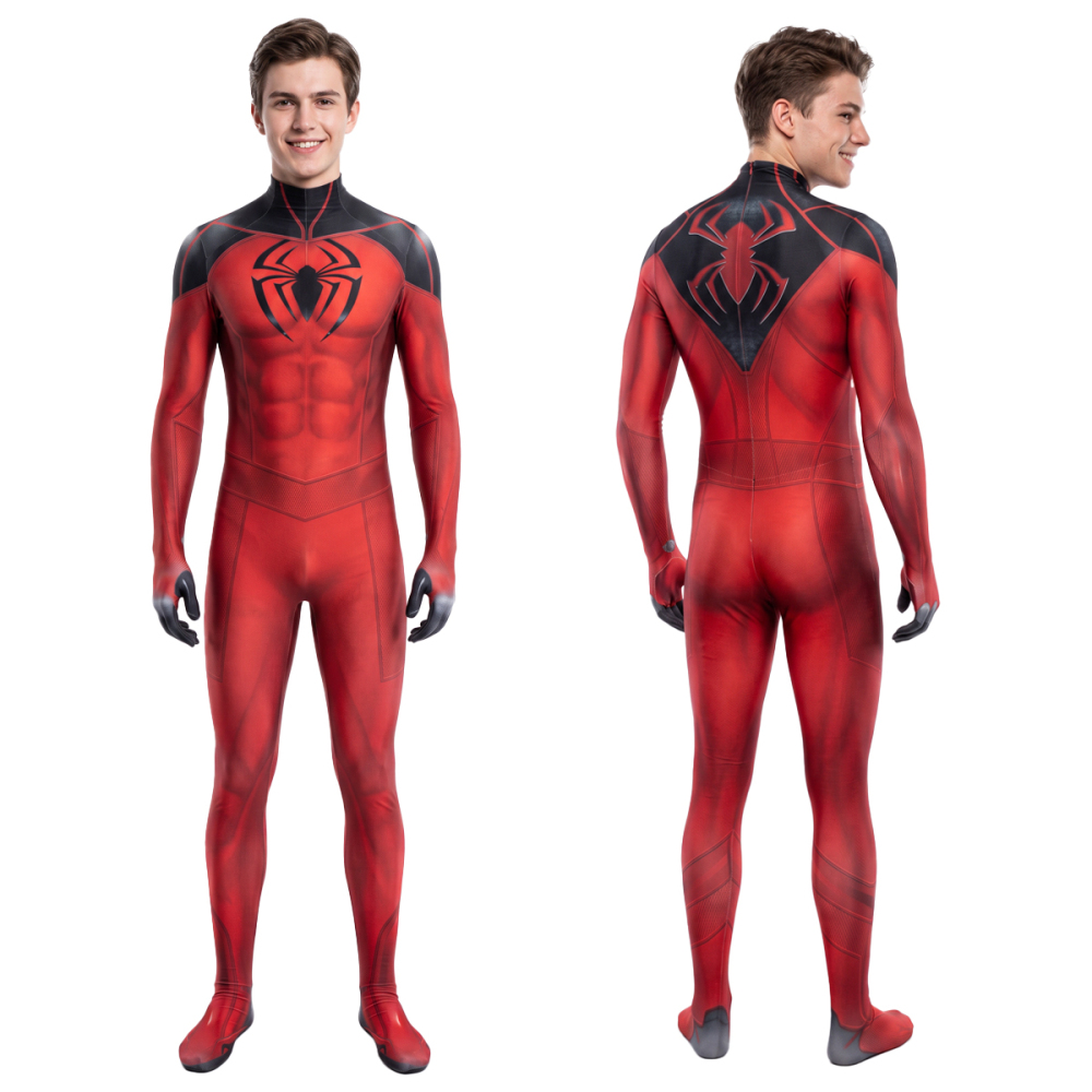 Spider-Man Scarlet Spider II Suit Halloween Cosplay Costume Takerlama