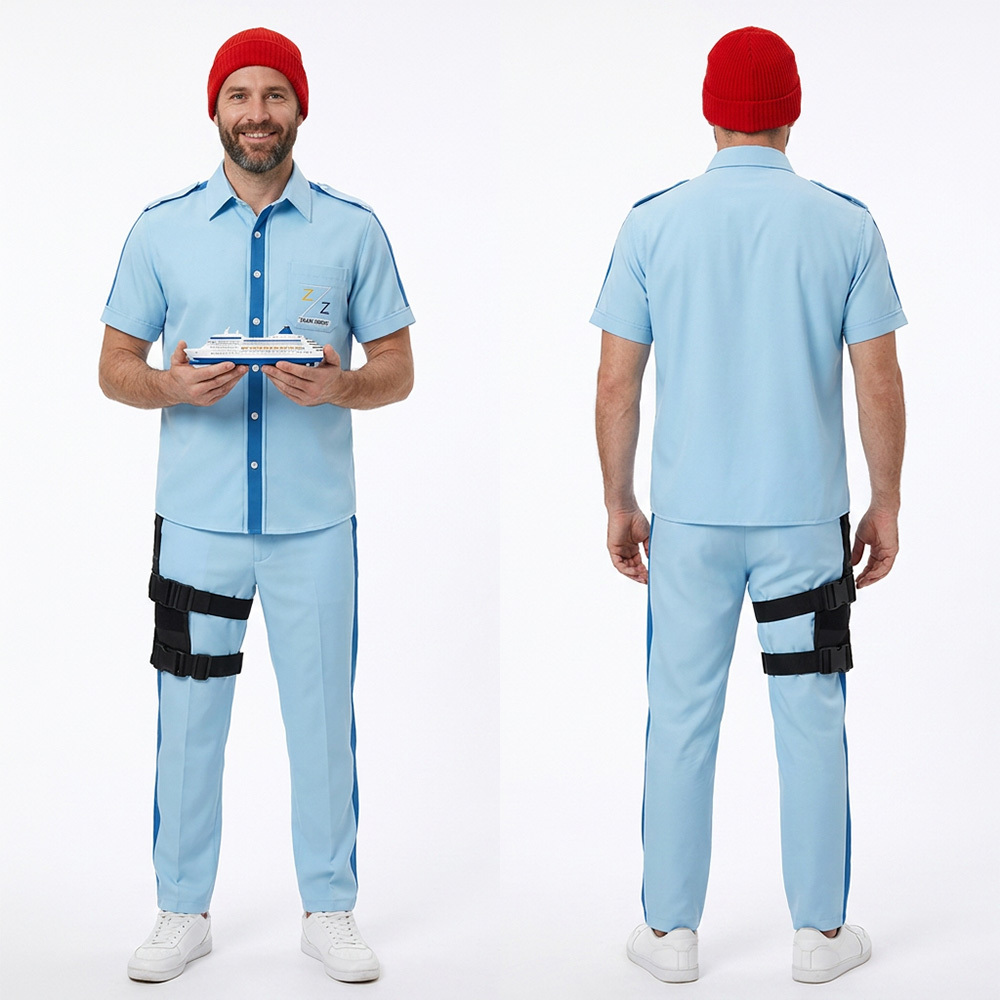 The Life Aquatic with Steve Zissou Crew Uniform Cosplay Costume Hat Takerlama In Stock