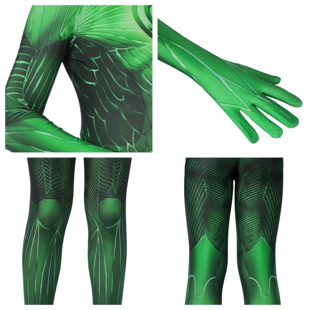 Child Hal Jordan Halloween Cosplay Costume Kids Jumpsuit Gifts Takerlama