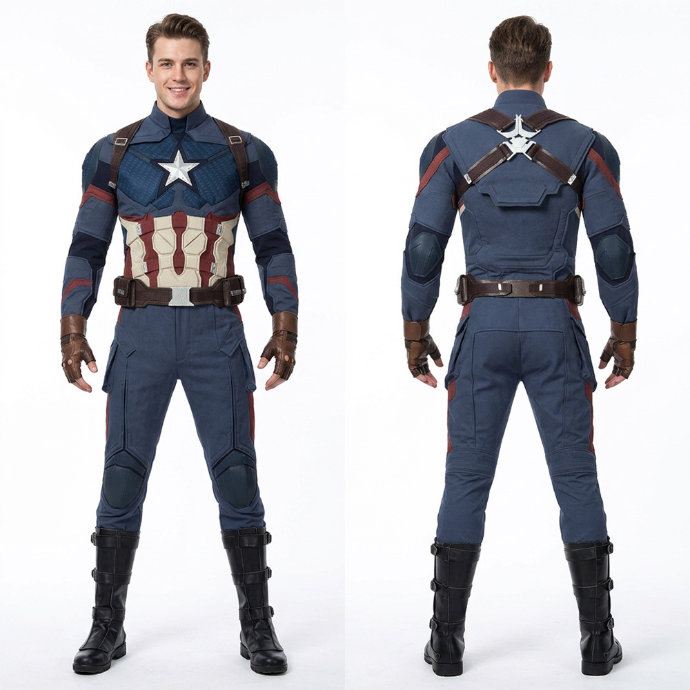 Avengers: Endgame Captain America Steve Rogers Cosplay Costume Helmet Shoes Takerlama