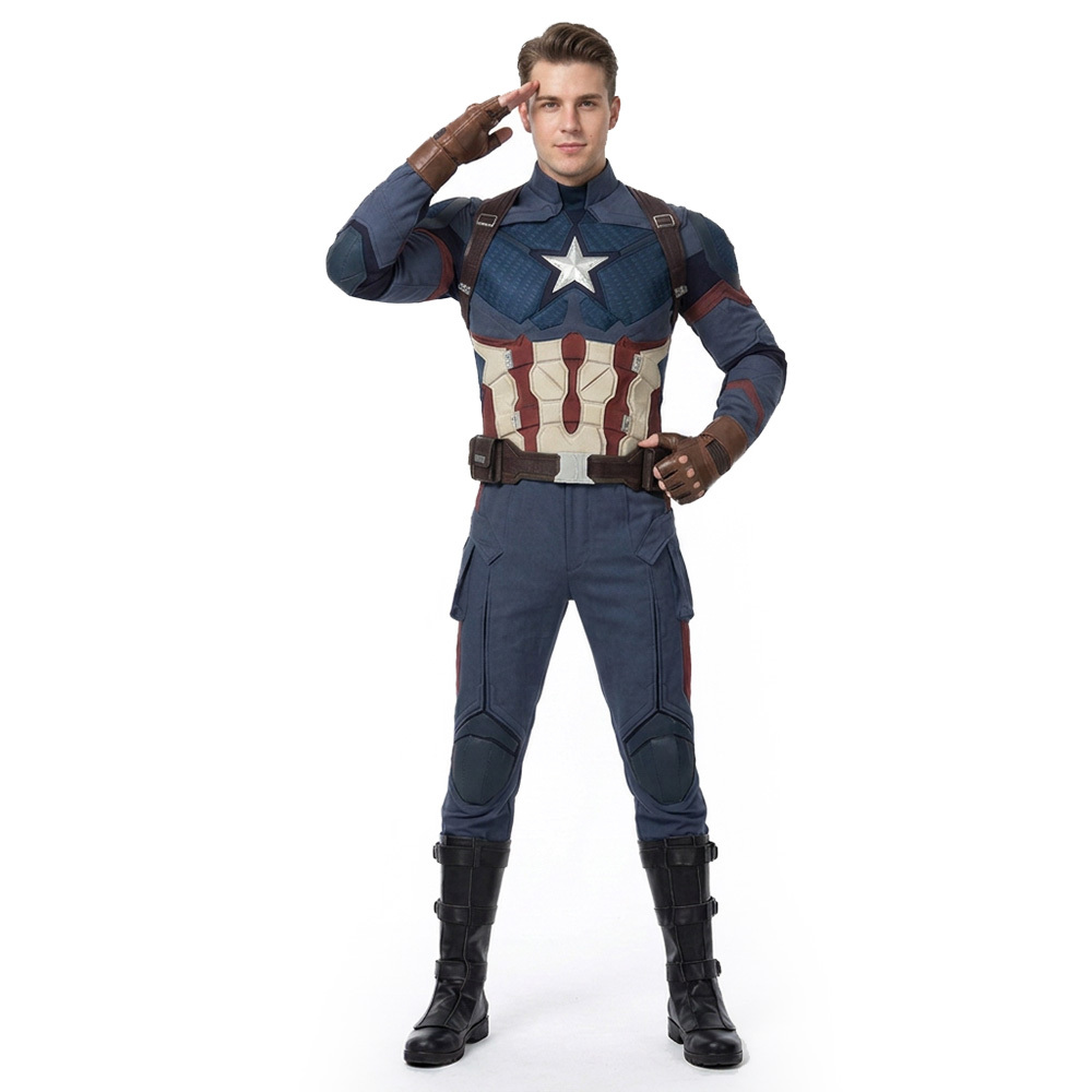 Avengers: Endgame Captain America Steve Rogers Cosplay Costume Helmet Shoes Takerlama