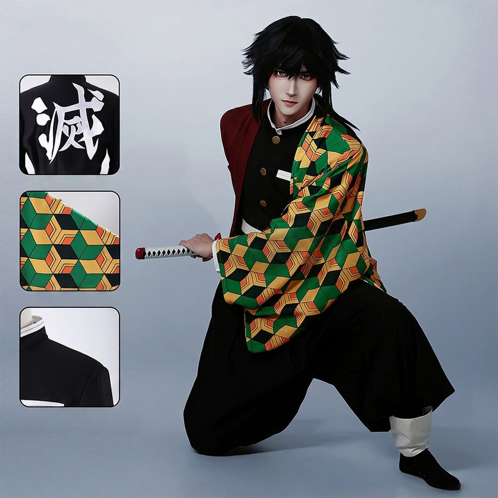 Adult Tomioka Giyuu Uniform Anime Halloween Cosplay Costume Cloak Takerlama In Stock