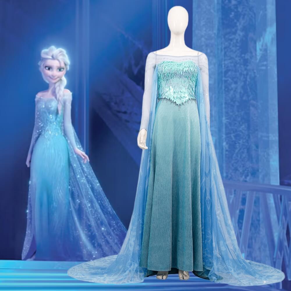 Deluxe Frozen Elsa Snow Queen Cosplay Costume Takerlama
