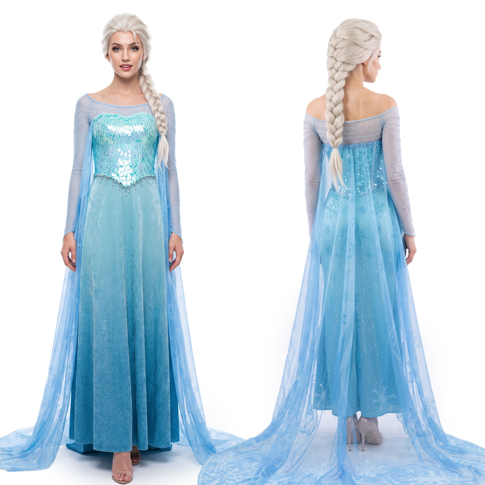 Deluxe Frozen Elsa Snow Queen Cosplay Costume Takerlama