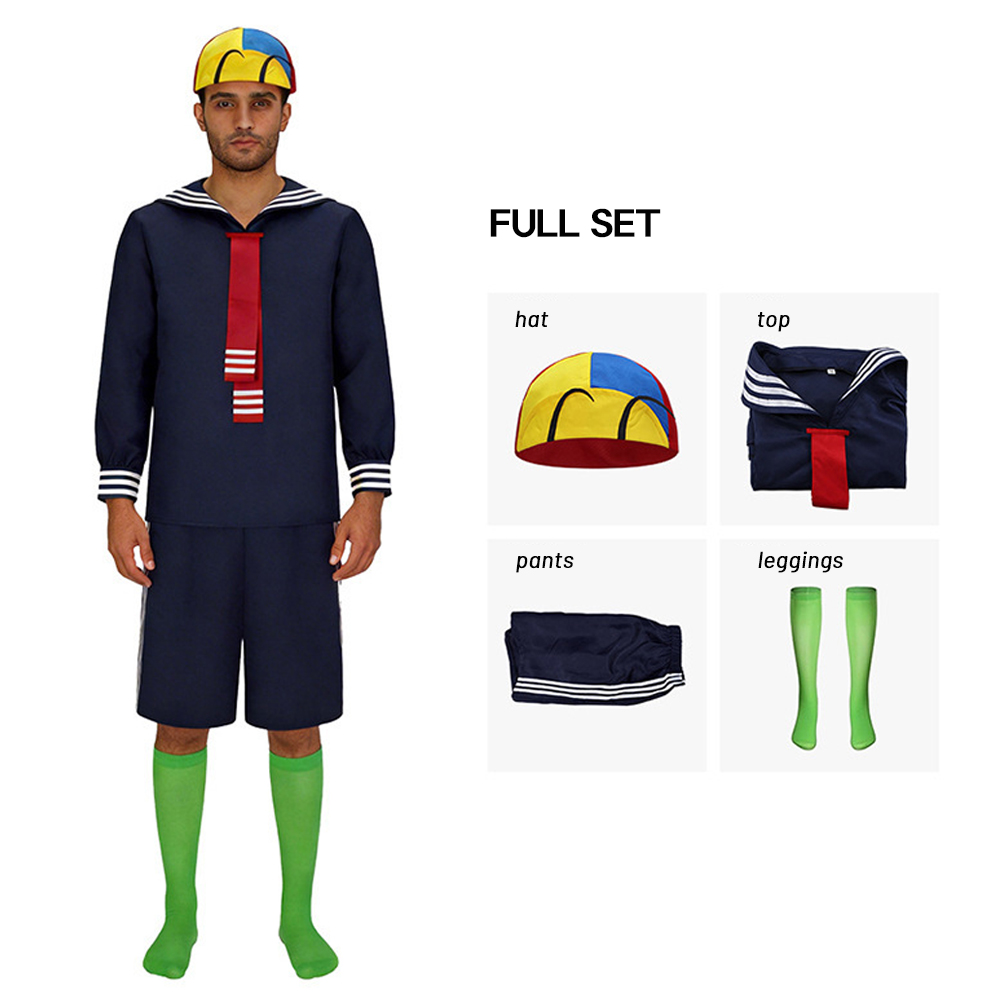 El Chavo Del Ocho Quico Kiko Cosplay Costume Mexican TV Series Navy Shirt Takerlama