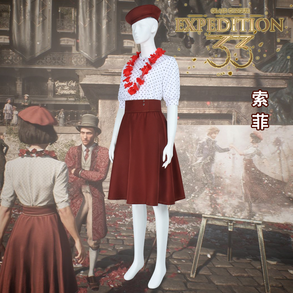 Gustave Baguette Outfit Sophie Cosplay Costume -Clair Obscur: Expedition 33 Takerlama In Stock